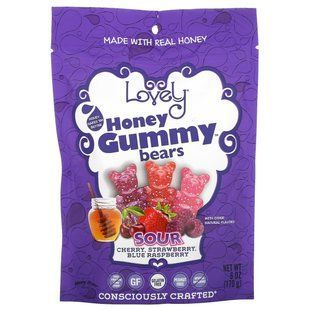 Lovely Candy, Медовые мармеладки, вишня, клубника, голубая малина, 6 унций (170 г) купить в Киеве и Украине