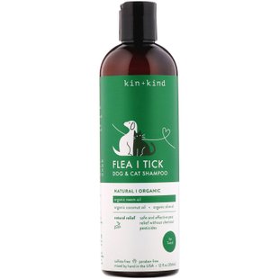 Шампунь для собак и кошек от блох и клещей, Flea and Tick, Dog & Cat Shampoo, Kin+Kind, 354 г купить в Киеве и Украине