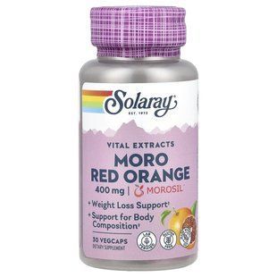 Solaray, Vital Extracts, червоний апельсин Моро, 400 мг, 30 капсул VegCap