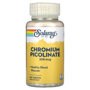 Solaray, Chromium Picolinate, 200 mcg, 100 Tablets купить в Киеве и Украине