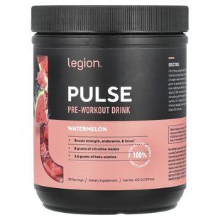 Legion Athletics, Pulse, передтренувальний напій, кавун, 472 г (1,04 фунта)