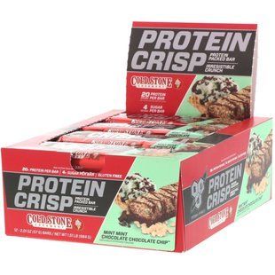 Protein Crisp, м'ятний-м'ятний шоколад з шоколадною крихтою, BSN, 12 батончиків, по 2,01 унції (57 г) кожен