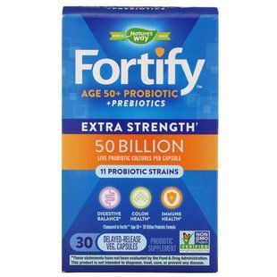 Primadophilus, Fortify, Возраст 50+, Пробиотик, Экстра Сила, Nature's Way, 30 вегетарианских капсул купить в Киеве и Украине