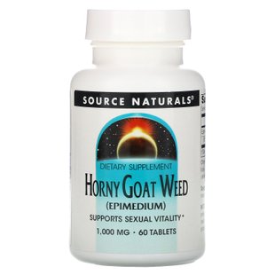 Горянка крупноцветковая, Horny Goat Weed, Source Naturals, 1000 мг, 60 таблеток купить в Киеве и Украине