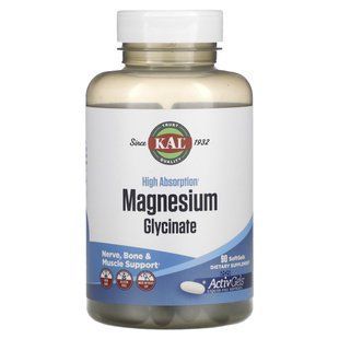 Магний Глицинат высокой усваиваемости KAL (High Absorption Magnesium Glycinate) 315 мг 90 желатиновых капсул купить в Киеве и Украине