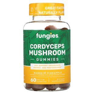 Fungies, Cordyceps Mushroom Gummies, Mango and Pineapple, 60 Pectin Gummies