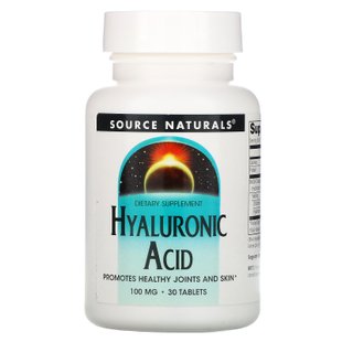 Гиалуроновая кислота Source Naturals (Hyaluronic Acid) 100 мг 30 таблеток купить в Киеве и Украине