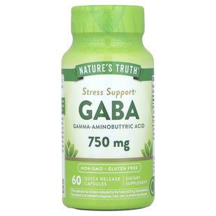 Nature's Truth, Gaba, гамма-аминомасляная кислота, 750 мг, 60 капсул с быстрым высвобождением купить в Киеве и Украине