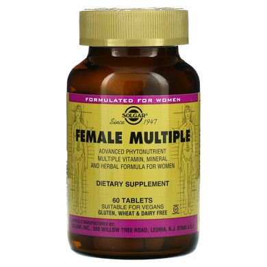 Вітаміни та мінерали для жінок Solgar (Female Multiple) 60 таблеток