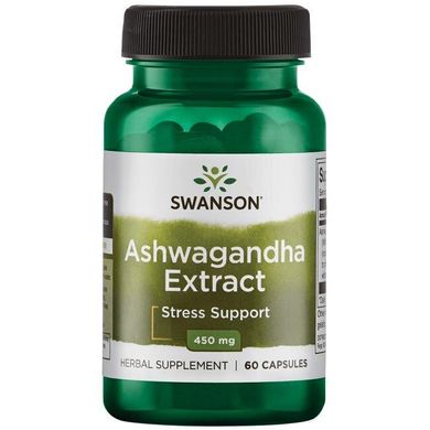 Екстракт ашваганди, Ashwagandha Extract, Swanson, 450 мг, 60 капсул