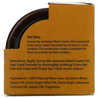 Sunny Isle, Ямайське чорне рицинова олія, харчова помада для дуже темного волосся, 4 унції