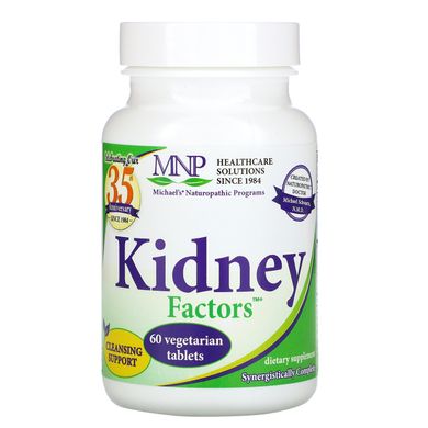 Препарат для нирок, Kidney Factors, Michael's Naturopathic, 60 вегетаріанських таблеток