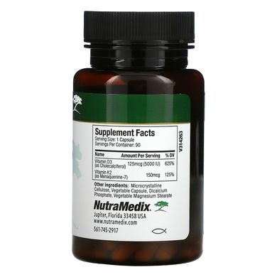 NutraMedix, вітаміни D3 та K2, 90 капсул