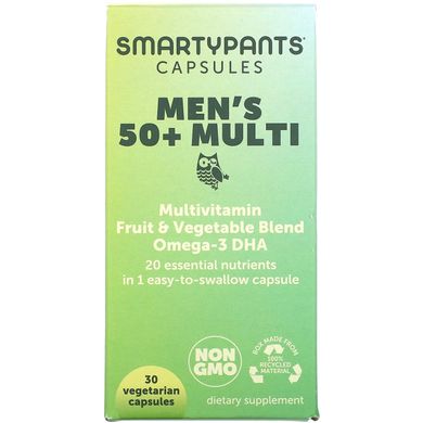 SmartyPants, Mens 50+ Multi, 30 вегетаріанських капсул