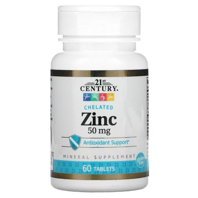 Хелат цинку 21st Century (Zinc Chelated) 50 мг 60 таблеток