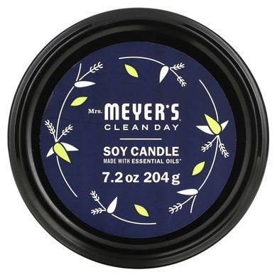 Aromatic soy candles, with the scent of lemon verbena, Mrs. Meyers Clean Day, 7.2 ounces