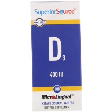 MicroLingual, Вітамін D3, Superior Source, 400 МО, 100 таблеток