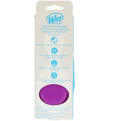 Міні-гребінець для полегшення розчісування, фіолетова, Wet Brush, 1 гребінець