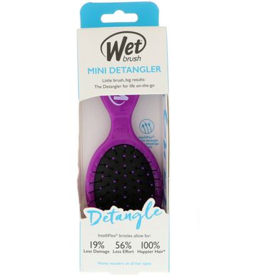 Міні-гребінець для полегшення розчісування, фіолетова, Wet Brush, 1 гребінець