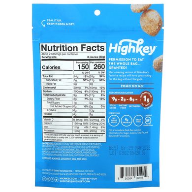 HighKey, Міні-печиво, Snickerdoodle, 2 унції (56,6 г)