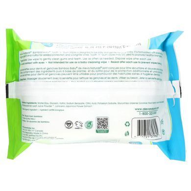 Влажные салфетки Bamboo Baby для зубок и десен, Aleva Naturals, 30 влажных салфеток, 5,9 x 7,9 дюймов (15 x 20 см) купить в Киеве и Украине