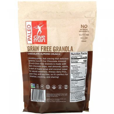 Caveman Foods, беззернова гранола, шоколадна та мигдальна крихта, 198 г (7 унцій)
