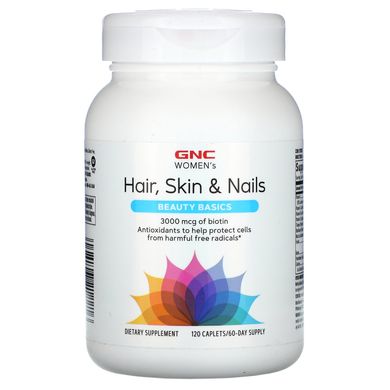 Препарат для волосся, шкіри і нігтів для жінок, Women's Hair, Skin & Nails, Beauty Basics, GNC, 120 капсул