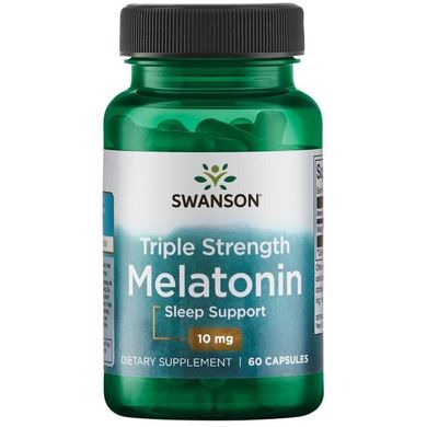 Мелатонін, Triple Strength Melatonin, Swanson, 10 мг, 60 капсул