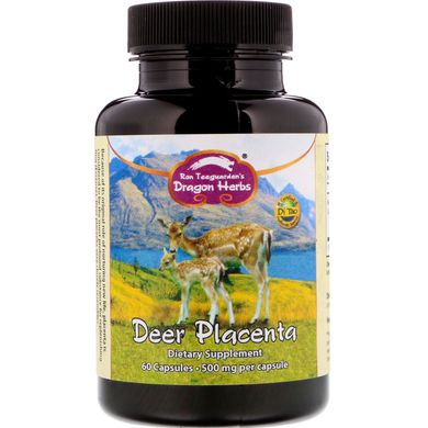 Плацента оленя, Dragon Herbs, 500 мг, 60 капсул