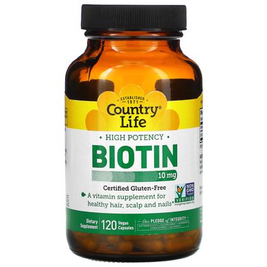 Біотин Country Life (Biotin) 10000 мкг 120 капсул