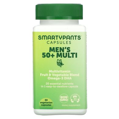SmartyPants, Mens 50+ Multi, 30 вегетарианских капсул купить в Киеве и Украине