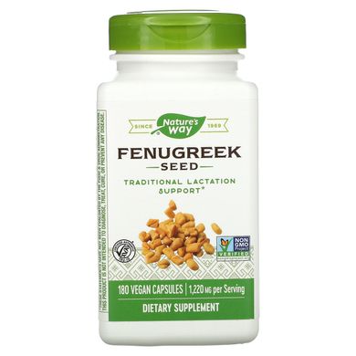 Пажитник, Fenugreek, Nature's Way, насіння, 610 мг, 180 вегетаріанських капсул