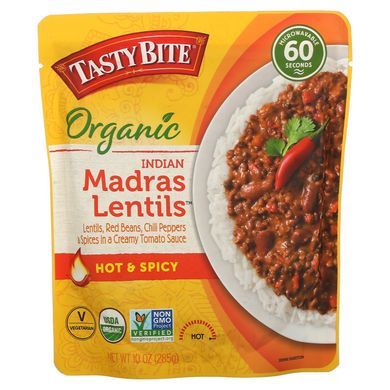 Tasty Bite, Органічна індійська сочевиця Мадраса, гостра та пряна, 10 унцій (285 г)