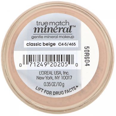 Мінеральна тональна основа True Match Mineral Foundation, відтінок C4-5 / 465 &laquo;Класичний бежевий&raquo;, L'Oreal, 10 г