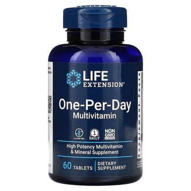 Мультивітаміни та мінерали Life Extension (One-Per-Day High Potency Multivitamin & Mineral) 60 таблеток