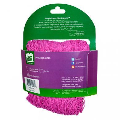 Collection for the market, shopper, long handle, 22 inches, fuchsia, ECOBAGS, 1 bag