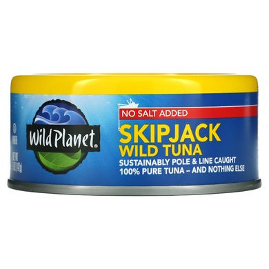 Wild Planet, без додавання солі, дикий тунець у скіпджеку, 5 унцій (142 г)