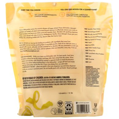 Пакети для миючих засобів для посудомийної машини, Citrus Yuzu & Vanilla, Love Home & Planet, 38 пакетиків, 684 г