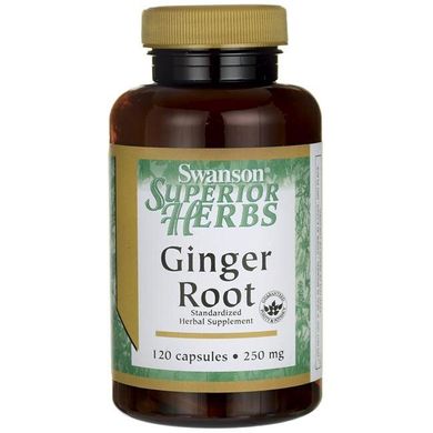Корінь імбиру (стандартизований), Ginger Root (Standardized), Swanson, 250 мг, 120 капсул