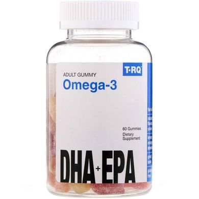 Омега-3, DHA + EPA, лимон, апельсин, полуниця, T-RQ, 60 жувальних цукерок
