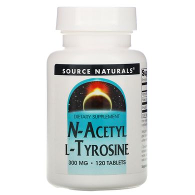 N-ацетил L-тирозин, N-Acetyl L-Tyrosine, Source Naturals, 300 мг, 120 таблеток