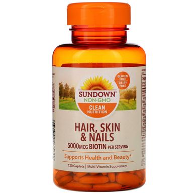 Вітаміни для волосся, шкіри і нігтів Sundown Naturals (Hair, Skin and Nails) 120 капсул