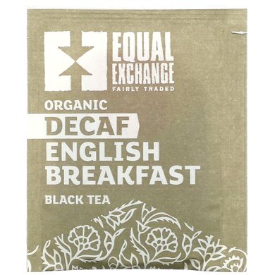 Equal Exchange, Органічний англійський сніданок без кофеїну, чорний чай, 20 чайних пакетиків, 1,41 унція (40 г)