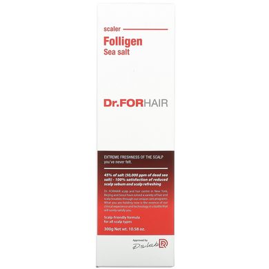 Dr.ForHair, Folligen, засіб для видалення солі з морською сіллю, 10,58 унцій (300 г)