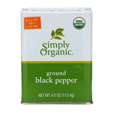 Мелений чорний перець, Simply Organic, 4 унції (113,4 г)