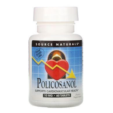 Полікозанол, Policosanol, Source Naturals, 10 мг, 60 таблеток