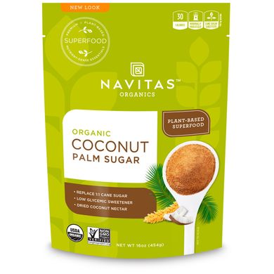 Органічний кокосовий пальязикай цукор, Navitas Organics, 454 г (16 унцій)