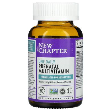 New Chapter, Мультивітаміни для вагітних, раз на день, 30 вегетаріанських таблеток