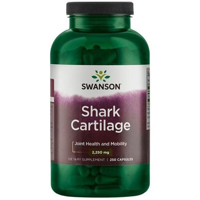 Акулячий хрящ, Shark Cartilage, Swanson, 750 мг, 250 капсул