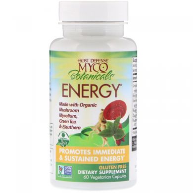 Host Defense, Mushrooms, MycoBotanicals, Energy, 60 Capsules